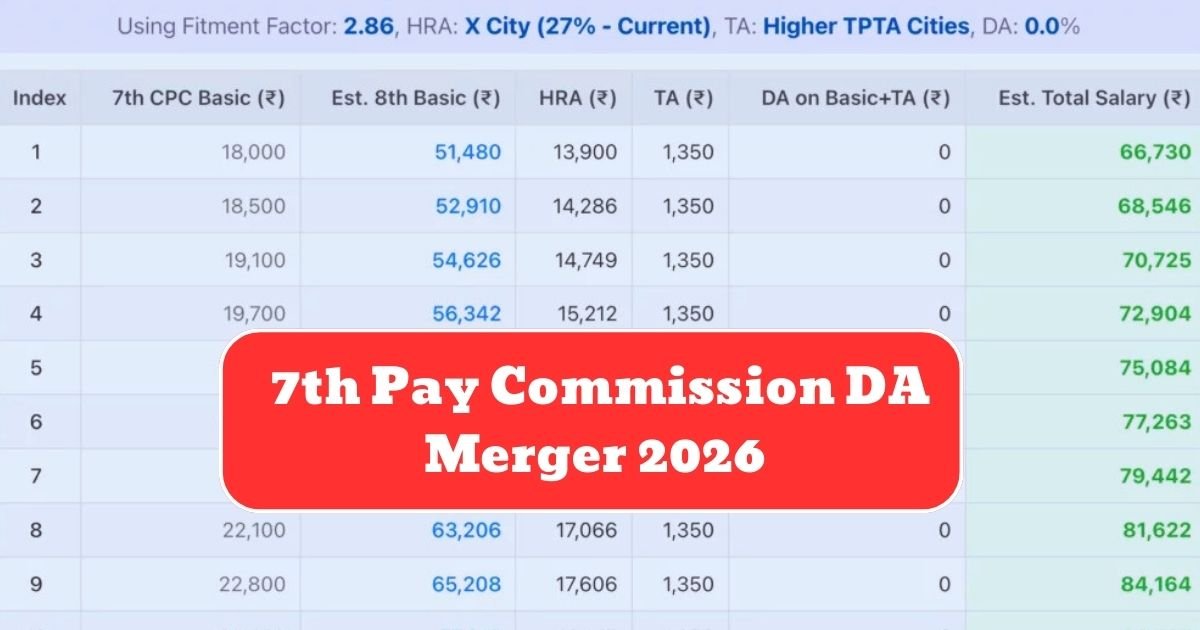 7th Pay Commission DA Merger 2026